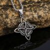 Wholesale Stainless Steel Antique Silver Men's Pendant Necklace Viking Celtic Knot Design