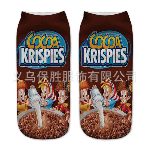 Wholesale 3D Printed Food Chip Pattern Socks - Trendy Fashion Accessory Gift for Unisex