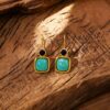 oly-b2501d486625de0d198c3c8ac62cdac5 Wholesale Geometric Alloy Earrings Turquoise Inlay Stylish Women's Jewelry Accessory