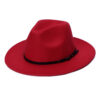 oly-b26890f48398c905d0664b8ac70596bd Wholesale Woolen Jazz Hat Wide Brim Flat Top Everyday Wear Fashion Accessory