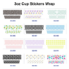 oly-b2a75913582ca6379f67617a59e9aaec Wholesale 8pcs Checkered Leopard Rainbow Smiley Ice Cream Floral 3oz Cup Stickers Wrap