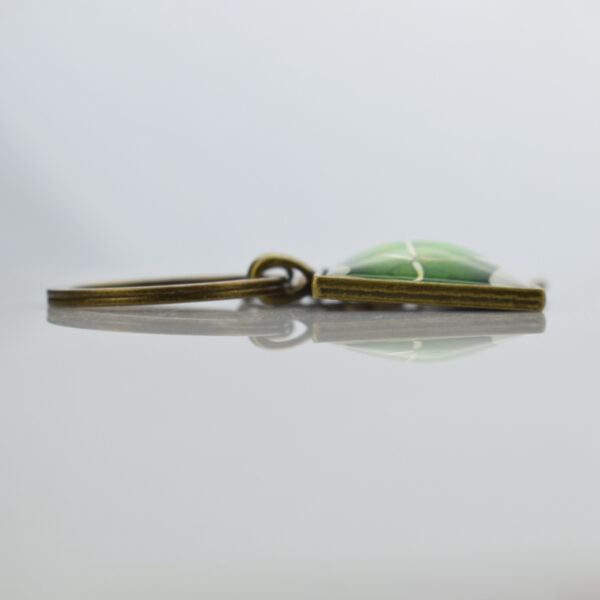 Wholesale Vintage Copper Lucky Clover Keychain St Patrick's Day Gift Square Glass Pendant Charm