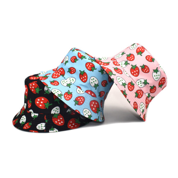 Wholesale Strawberry Pattern Fisherman Hat Fashion Sunscreen Hat for Students Casual