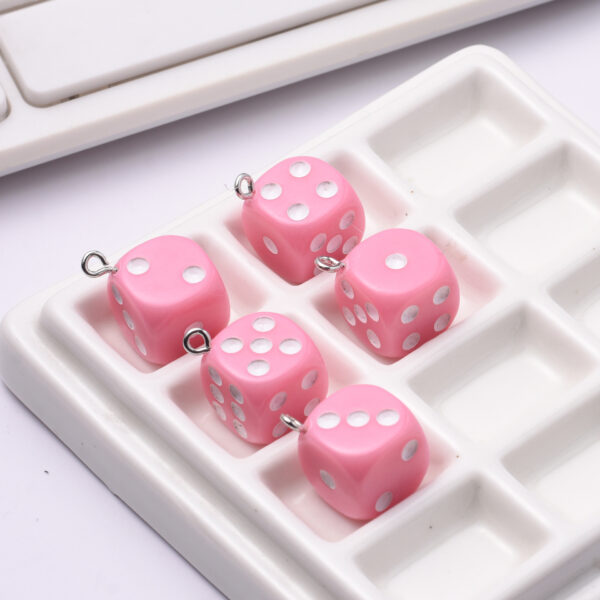 oly-b330cd74116f9a3e2c08a8d2850061ea Wholesale Acrylic Solid Color Dice Beads for Bag Charm Keychain DIY Accessories