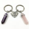 Wholesale European Style Crystal Broken Heart Keychain Set of 2 - Alloy Key Ring Accessory for Everyday Use
