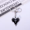oly-b35d71877372e66efd7fbc7553bf0169 Wholesale Zinc Alloy Gothic Black Heart Keychain Pendant, Boutique Car Key Accessory