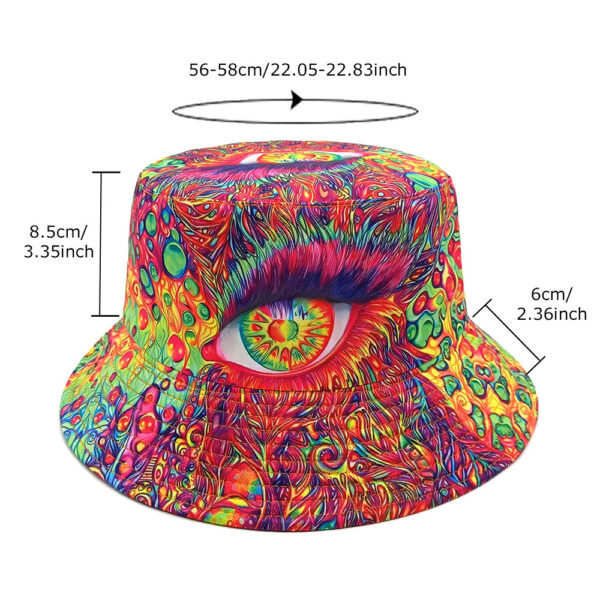 Wholesale Vintage Eye Pattern Double Sided Fisherman Hat Sun Protection for Daily Use