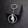 Wholesale Chic Inspirational Quote Rotating Flower Glass Pendant Keychain Jewelry Accessory for Resale