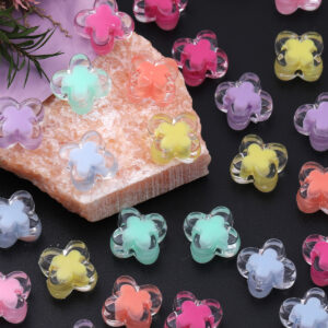 Wholesale Transparent Acrylic Beads with Inner Color Loose Beads for DIY Jewelry Necklace Bracelet Craft Supply