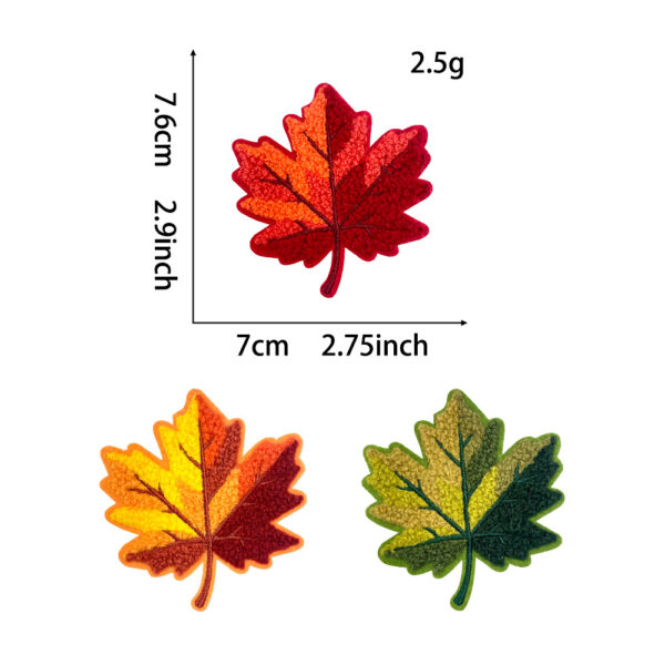 oly-b39e35484a3c014a15db7efe678dd3da Wholesale Maple Leaf Chenille Embroidered Patch Iron On 7cm Fashion Accessory