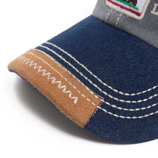 Wholesale Grey Embroidered Baseball Cap Vintage Wash Style Unisex Outdoor Casual Hat