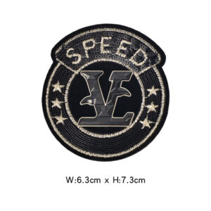 Black circular letter badge