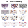 Wholesale 8pcs Cute Character Heart 3oz Tumbler Stickers Wrap OLY Exclusive