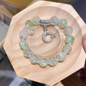 Moon green floral 10cm bracelet (bag)