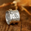 oly-b3bd545b8599032187053ec223b5e8e5 Wholesale Alloy Vintage Dandelion Rotatable Ring - Chic Floral Design for Everyday Wear