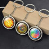 oly-b3e462fc455b1c4e38de8a0fbb7e675f Wholesale Luminous Mandala OM Keychain Stress Relief Rotating Metal Pendant Yoga Gift Boutique Resale