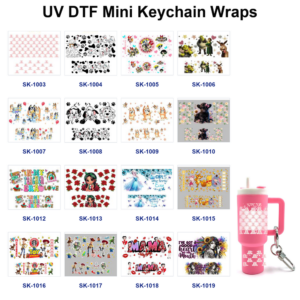 Wholesale 8pcs Cartoon Pet Figure Floral Inspirational Text Decor Mini Cup Keychain Sticker OLY Exclusive