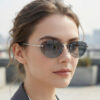 oly-b40ee8f4590a1c6061a5a3db259bd675 Wholesale Chic Retro Oval Frameless Sunglasses UV400 Silver Frame Gray Lenses Fashion Accessory