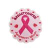 oly-b412c08b7a6384dc9c4bff460b391015 Wholesale Polyester Thread Iron-On Patch Pink Ribbon Design Embroidered Decorative Patch for Women's Clothing