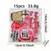 Wholesale Decorative Book Sticker Set - 15 Pieces Pink Reading Theme Embroidered Patches for DIY Craft, Clothing, Bag Accessory