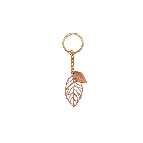 Wholesale Stylish Gold Leaf Alloy Keychain Bag Charm Chinese Style Boutique Resale Jewelry Accessory