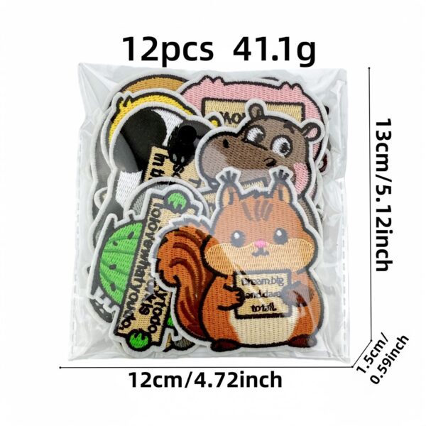 oly-b4308f7ba49257a417781f7501de9e25 Wholesale Polyester Thread Embroidered Cartoon Animal Holding Sign Patch Decorative Sticker Fashion Accessory