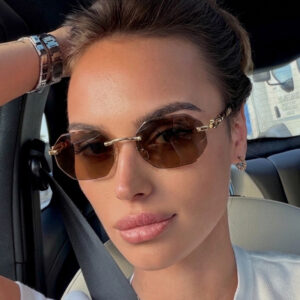 oly-b43824e5e04dc01b102fcab168de91cd Wholesale Frameless Polygon Women's Sunglasses Trendy UV400 Sun Shades with Gold Frame and Gray Lenses for Everyday Wear