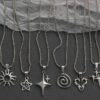 Wholesale Stainless Steel Y2K Star Necklace Set, Punk Thick Chain, 6 Pcs, Fashion Jewelry Accessory