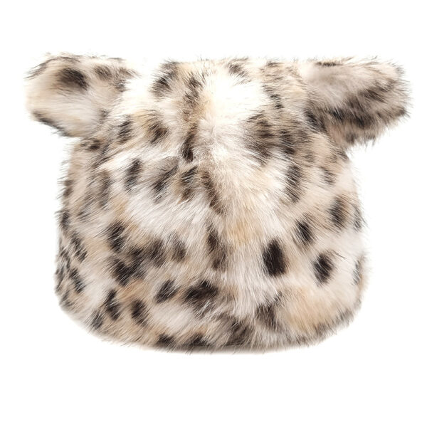 Wholesale Plush Leopard Print Bucket Hat Rabbit Ears Stylish Winter Hat for Women