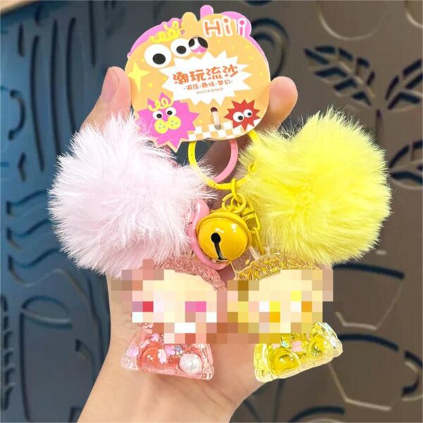Wholesale Creative Acrylic Oil-Filled Flashing Keychain Bag Pendant Stall Vending Machine Small Goods Gift