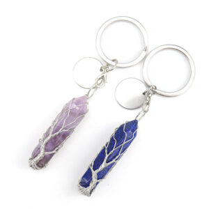 oly-b4832c8dfe1cb017ba02c21e35400b7b Wholesale Crystal Tree of Life Hexagonal Prism Keychain Pendant Fashion Gift for Bag Decor