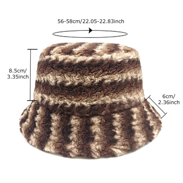 Wholesale Striped Plush Bucket Hat Chic Winter Hat for Women Everyday Wear