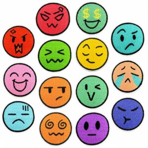 oly-b4a3672925db76a61ff393f506563cfc Wholesale Cartoon Expression Embroidered Patches Round Iron-On Stickers for Caps Bags Clothing Craft Supply