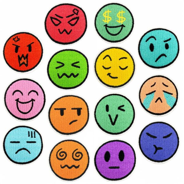 oly-b4a3672925db76a61ff393f506563cfc Wholesale Cartoon Expression Embroidered Patches Round Iron-On Stickers for Caps Bags Clothing Craft Supply