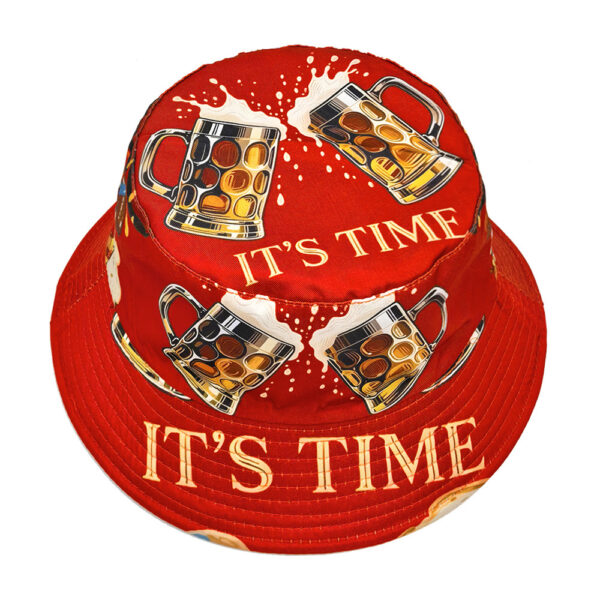 Wholesale Chic Beer Pattern Bucket Hat Sun Protection for Fashion Accessory