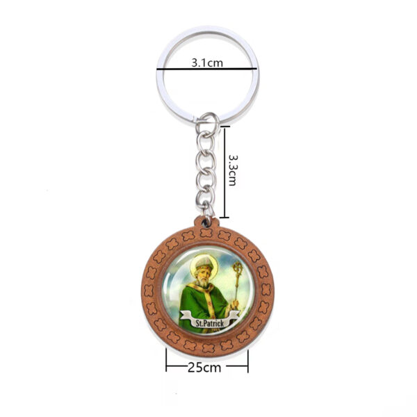 Wholesale Wooden Cross Crown Roman Numeral Keychain French Retro Style Car Key Accessory Gift