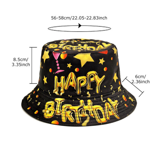 oly-b4c856aa62c89d17a390e7c26283a1f3 Wholesale Stylish Birthday Pattern Bucket Hat Fashion Accessory for Daily Wear Gift Boutique
