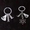 Wholesale Modern Science Lab Flask Microscope DNA Biologist Keychain Alloy Car Key Accessory