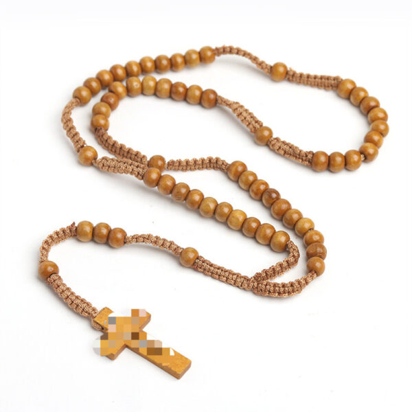 oly-b4db3b5d89d79349bffd17139d30b844 Wholesale Handcrafted Wooden Bead Cross Necklace Geometric Design Fashion Accessory for Gift and Resale