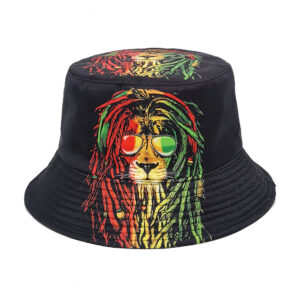Wholesale Trendy Lion Print Fisherman Hat Sun Protection Casual Hat for Men Women