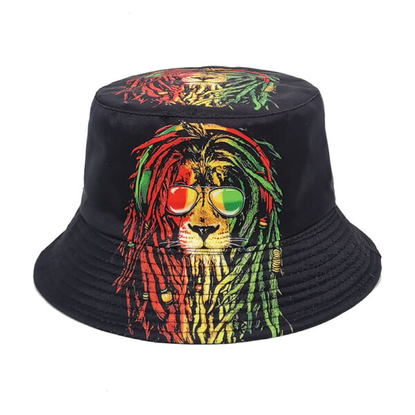 Wholesale Trendy Lion Print Fisherman Hat Sun Protection Casual Hat for Men Women