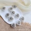 Wholesale Resin White Heart Checkerboard Beads Phone Charm DIY Craft Supply