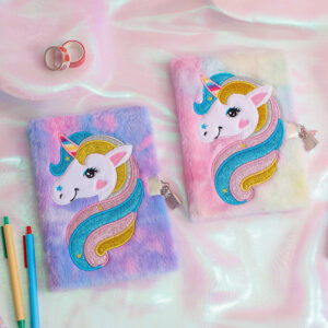 Wholesale A5 Plush Unicorn Notebook with Lock, Chic Journal for Kids and Gift Giving