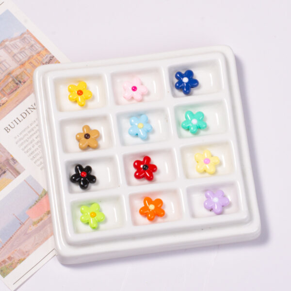 oly-b4fecaf0a8666baf5929af383d399b37 Wholesale Electroplated Acrylic Beads Mixed Color Dot Oil Flowers Light Luxury Style for DIY Jewelry Bag Charm Boutique Resale