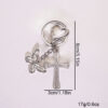 Wholesale Silver Alloy Butterfly Cross Keychain Decorative Car Key Accessory Stylish Boutique