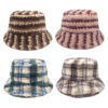 Wholesale Striped Plush Bucket Hat Chic Winter Hat for Women Everyday Wear