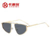 Wholesale Retro Circular Metal Sunglasses Gold Frame Gray Lens Fashion Accessory