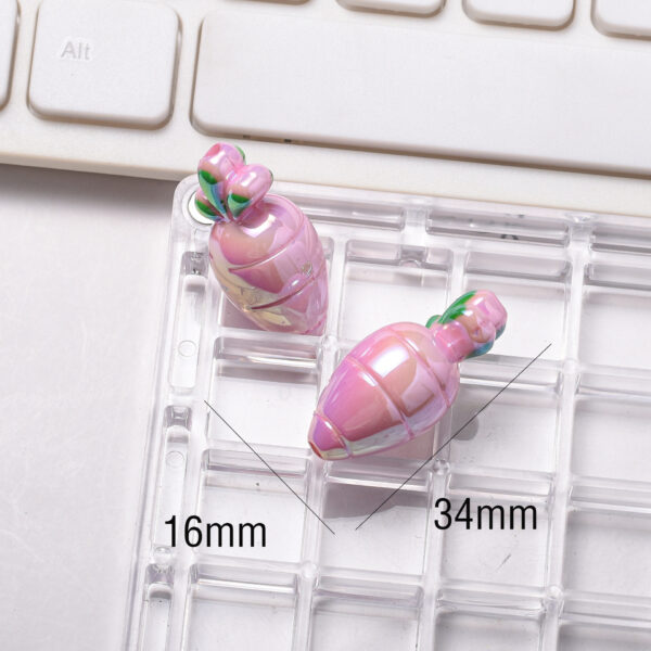 oly-b52407970b7898c41463760a91cbea42 Wholesale UV Plated Acrylic Carrot Loose Beads DIY Phone Chain Bag Charm Craft Supply
