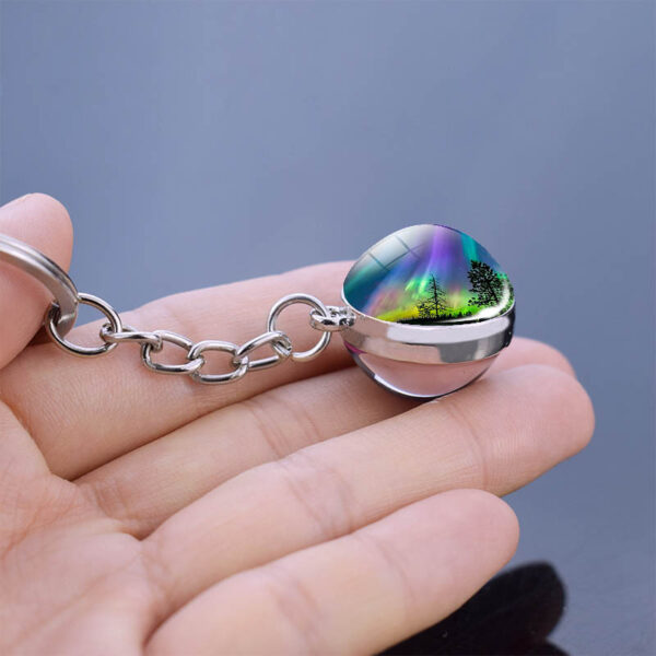 Wholesale Metal Keychain with Double Sided Glass Ball Pendant Design Fashion Accessory for Gift or Everyday Use