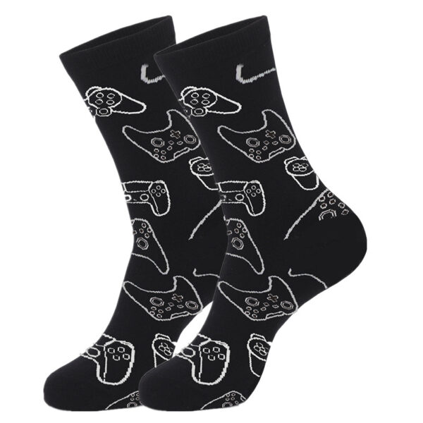Wholesale Chic Geometric Pattern Mid-Calf Socks Cotton Unisex for Game Lovers Everyday Wear